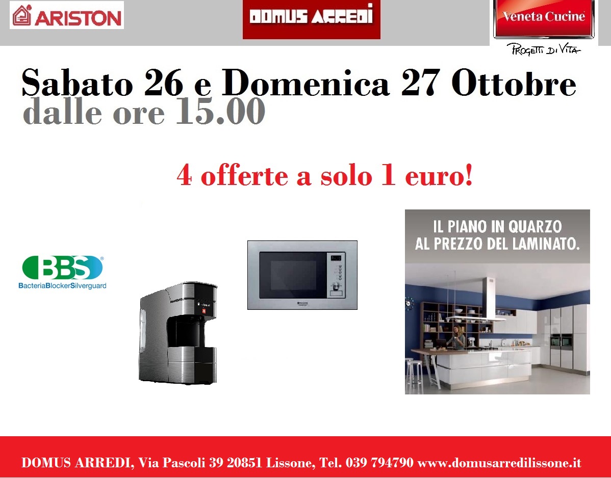 Sabato 26 e Domenica 27 Ottobre 2013: 4 offerte a solo 1 euro!